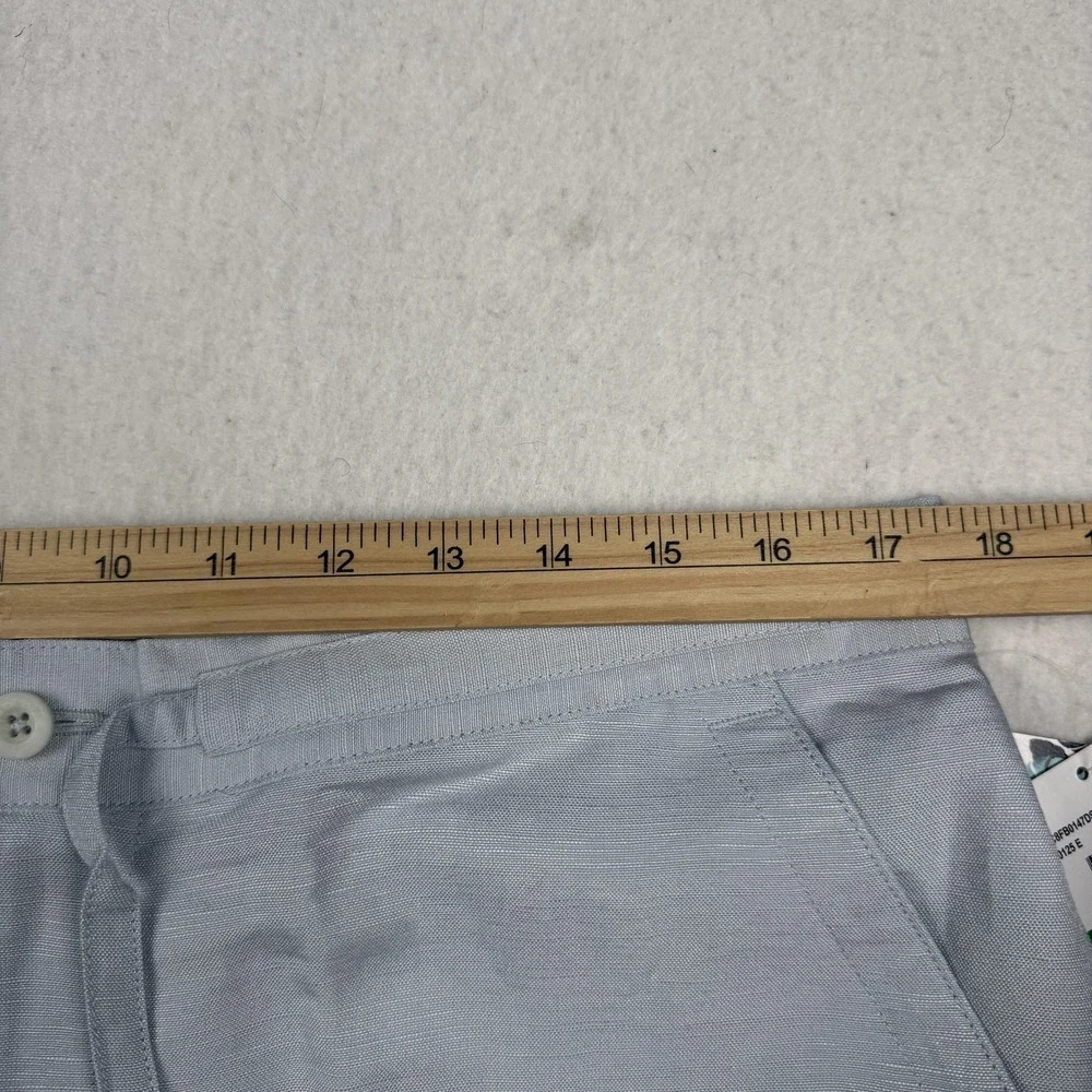 Cubavera Pants Mens L (35x31) Gray Linen Pleated Relaxed Chino Elastic Waist